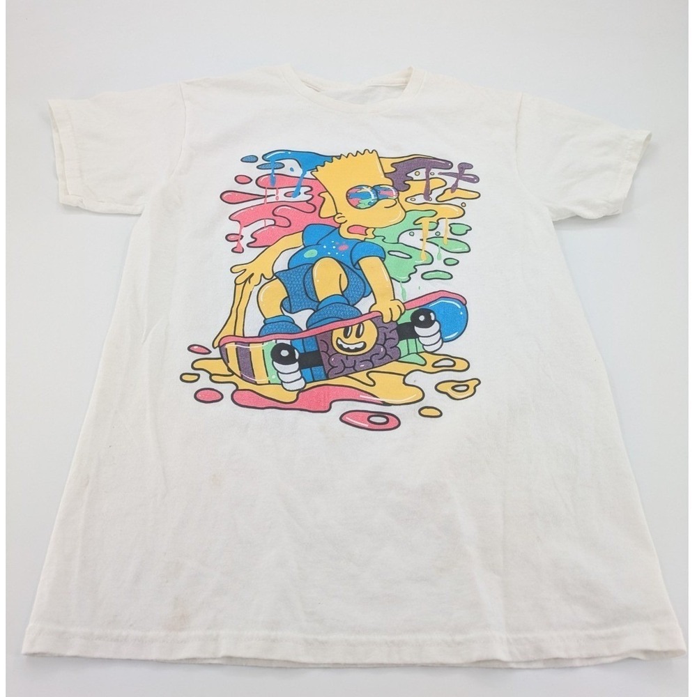 Bart Simpson Skateboarding Dripping Paint T-shirt Size Small Takashi Murakami